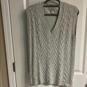 Sincerely Jules Heather Gray Cable Knit Sweater Vest